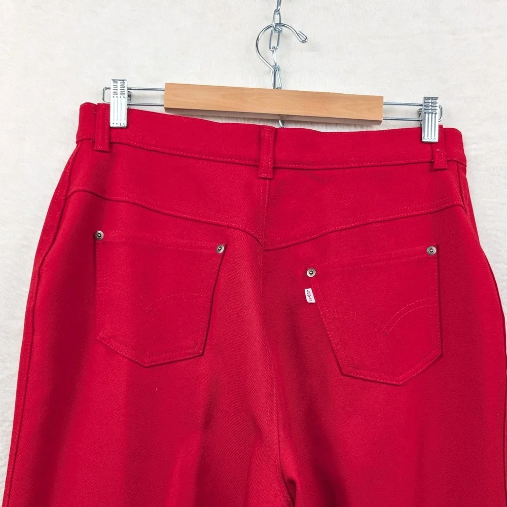 VTG Levi's Pants Men's 34x32 Red Wide Leg Bell Bottoms White Tab Disco Flare 70s